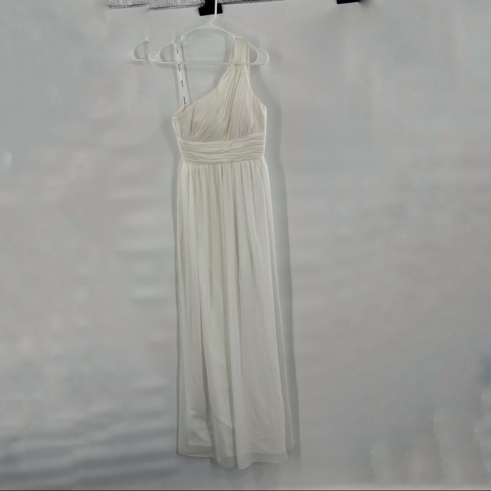 Fancy Schmancy white one shoulder dress maxi size 2